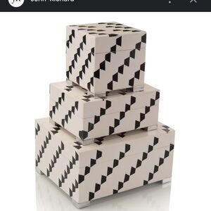 Contemporary Black and White Decorative Boxes by